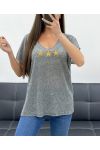 T-SHIRT CHINé ETOILES PE2297 NOIR