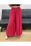 PANTALONE AMPIO E FLUIDO IN VISCOSA PE1334 ROSSO BORGOGNA