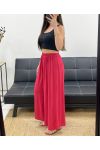 PANTALONE AMPIO E FLUIDO IN VISCOSA PE1334 ROSSO BORGOGNA