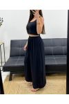 PANTALONE AMPIO E FLUIDO IN VISCOSA PE1334 NERO