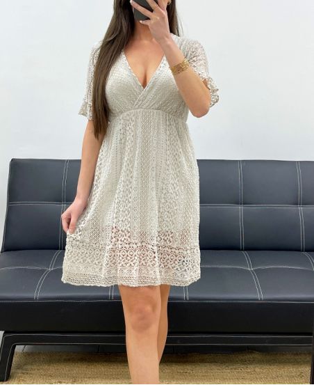 "BOHEMIAN COLLECTION" SUKIENKA KORONKOWA PE2229 BEŻOWA