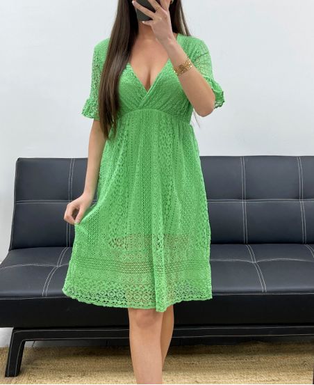 ABITO "BOHEMIAN COLLECTION" IN PIZZO VERDE PE2229