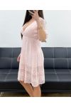 VESTIDO DE ENCAJE ROSA "BOHEMIAN COLLECTION" PE2229