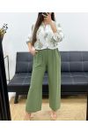 DŁUGA SUKIENKA/KOSZULA Z NADRUKIEM SS1685 KHAKI