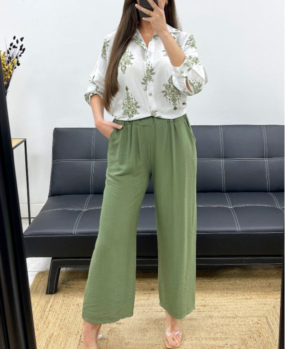 PANTALONE 2 TASCHE FLUID PE2219 KHAKI