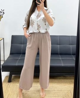 PE2219 PANTALONE 2 TASCHE FLUID TORTORA