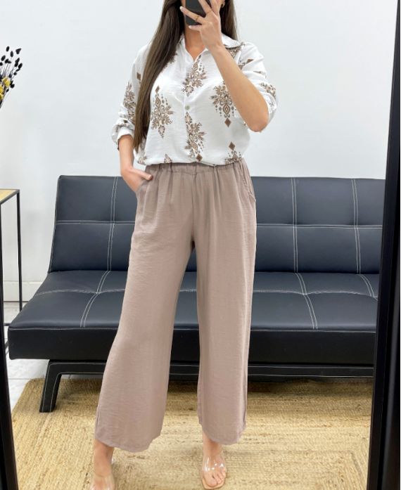 PE2219 PANTALONE 2 TASCHE FLUID TORTORA