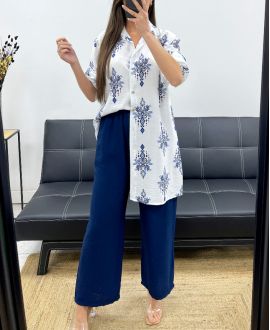 PE2219 PANTALONE 2 TASCHE FLUID NAVY