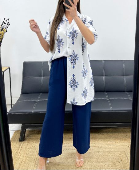 PE2219 PANTALONE 2 TASCHE FLUID NAVY