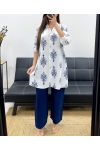 LANGES BEDRUCKTES KLEID/HEMD SS1685 NAVY