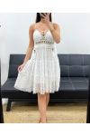 "BOHEMIAN COLLECTION" STRAPPY LACE DRESS PE2246 WHITE