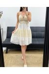 "BOHEMIAN COLLECTION" TRÄGERKLEID AUS SPITZE/HÄKELN PE2246 BEIGE