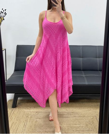 ABITO IN PIZZO PE2286 FUCSIA