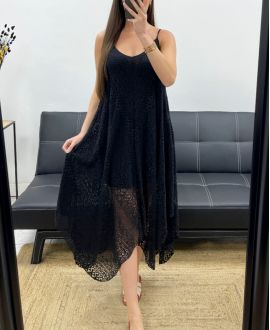 "BOHEMIAN COLLECTION" LACE DRESS SS2286 BLACK