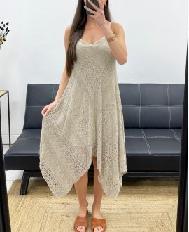 "BOHEMIAN COLLECTION" LACE DRESS PE2286 BEIGE