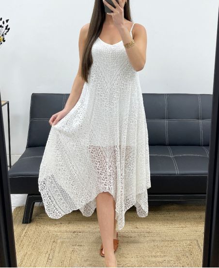 ABITO IN PIZZO "BOHEMIAN COLLECTION" SS2286 BIANCO