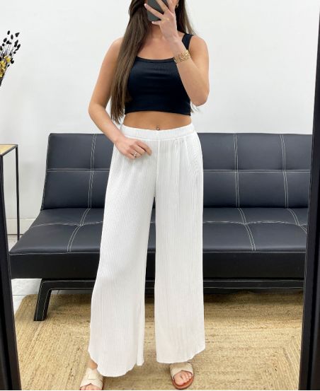 PE2260 GEPLOOIDE BROEK WIT