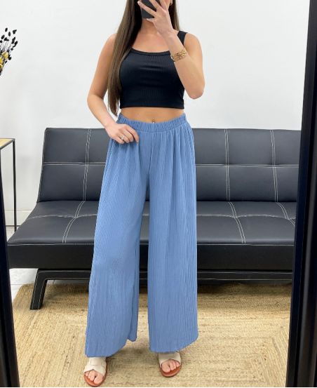 PE2260 GEPLOOIDE BROEK BLAUW