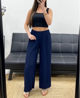 PE2260 PLEATED PANTS NAVY