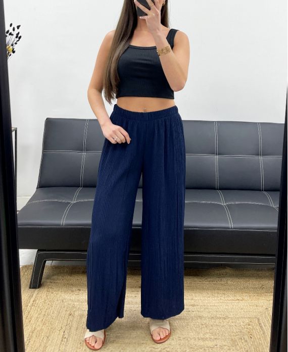 PE2260 GEPLOOIDE BROEK NAVY