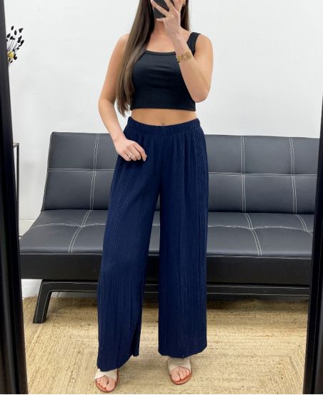 PE2260 GEPLOOIDE BROEK NAVY