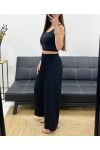 PE2260 GEPLOOIDE BROEK ZWART