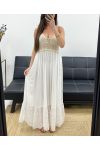 "BOHEMIAN COLLECTION" DŁUGA SUKIENKA NA SZYDEŁKU PE2257 BEŻOWA
