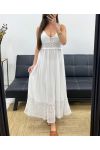 "BOHEMIAN COLLECTION" LONG CROCHET DRESS PE2257 WHITE