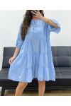 PE1166 COTTON DRESS SKY BLUE