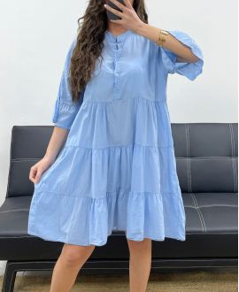 ROBE COTON PE1166 BLEU CIEL