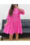 PE1166 SUKIENKA BAWEŁNIANA FUSHIA