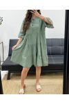 SUKIENKA Z MUŚLINU BAWEŁNIANEGO OVERSIZE PE1166 KHAKI