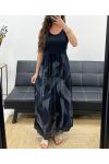 ABITO LUNGO IN COTONE STAMPATO BI-MATIRE SS1023 NERO
