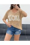 PULL TRICOT AMOUR LUREX PE0166 CAMEL