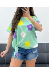 PE973 TIE FLOWERS TOP PASTELLGRÜN