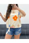 TEIGE PE973 TOP MIT BLUMENKRAWATTE