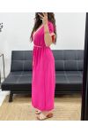 LANGES KLEID + KRAWATTE PE2207 FUSHIA