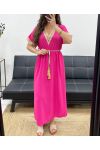 LANGES KLEID + KRAWATTE PE2207 FUSHIA