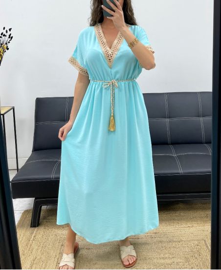 LANGES KLEID + PASTELLFARBENE PE2207 Krawatte