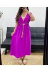 ROBE LONGUE + LIEN PE2207 MAUVE