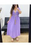 LANGES KLEID + KRAWATTE SS2207 LILA