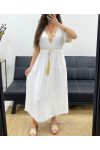 LANGES KLEID + KRAWATTE PE2207 WEISS