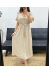 LANGES KLEID + KRAWATTE PE2207 BEIGE