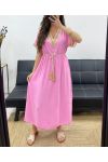 LANGES KLEID + KRAWATTE PE2207 ROSA