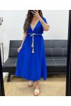 LANGES KLEID + KRAWATTE SS2207 KÖNIGSBLAU