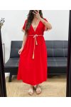 LANGES KLEID + KRAWATTE PE2207 ROT