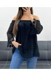"BOHEMIAN COLLECTION" KORONKOWY TOP ELASTYCZNY KOŁNIERZ PE2241