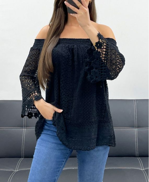 "BOHEMIAN COLLECTION" KORONKOWY TOP ELASTYCZNY KOŁNIERZ PE2241