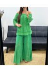 "BOHEMIAN COLLECTION" KANTEN BROEK GEVOERD PE2273 GROEN