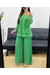 "BOHEMIAN COLLECTION" KANTEN BROEK GEVOERD PE2273 GROEN